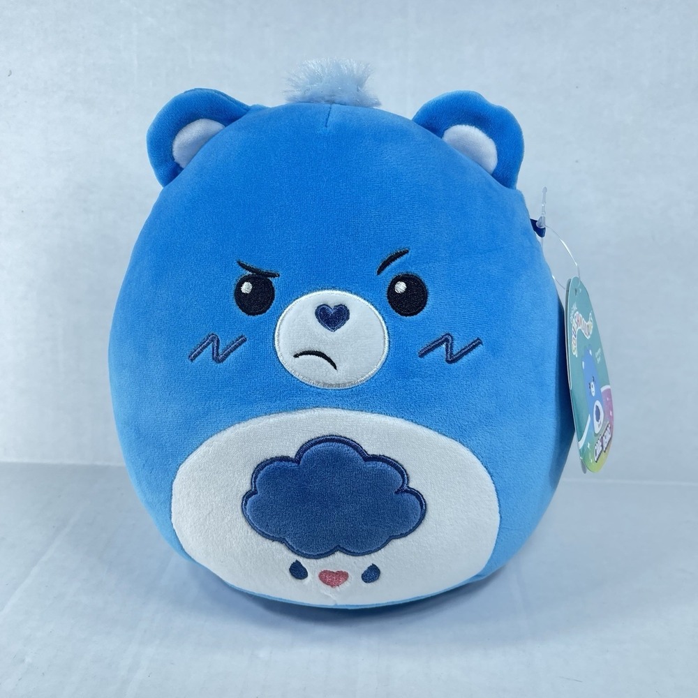 Squishmallows Care Bears‎ Grumpy Bear Blue 8" Plush Rain Cloud NWT Kellytoy
